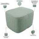 Ver imagem 6 de Poltrona de Amamentação com Balanço e Puff Orgânico Saori W01 Linho Verde Menta - Lyam Decor