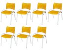 Ver imagem 2 de Cadeira Iso Base Branco Igreja, Escola, Escritório - Amarelo Kit 7 Peças