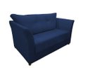 Ver imagem 2 de Namoradeira Decorativa Isis Suede Azul Marinho Pés Madeira Ms Decor