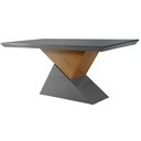 Ver imagem 1 de Mesa para Cozinha Dubai + Tampo Madeirado Vidro Reto 180x90cm Grafite/Imbuia-Vidro Grafite - Rufato
