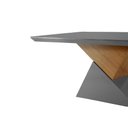 Ver imagem 4 de Mesa para Cozinha Dubai + Tampo Madeirado Vidro Reto 180x90cm Grafite/Imbuia-Vidro Grafite - Rufato