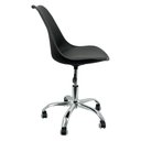 Ver imagem 2 de Cadeira Leda Office Estofada Base Giratória Cromada - Preta