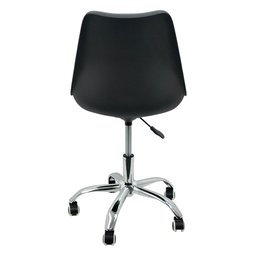 Cadeira Leda Office Estofada Base Giratória Cromada - Preta - 4