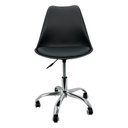 Ver imagem 3 de Cadeira Leda Office Estofada Base Giratória Cromada - Preta