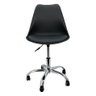 Cadeira Leda Office Estofada Base Giratória Cromada - Preta - 3