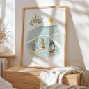 Ver imagem 4 de Kit 3 Quadros Decorativos Infantil - Safari Surfistas NO2 - 30x40 - Moldura Madeira