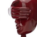 Ver imagem 5 de Escultura Máscara Rosto Cego em Cerâmica Vermelho Ocre 25x15 cm - D’Rossi