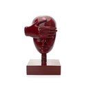 Ver imagem 3 de Escultura Máscara Rosto Cego em Cerâmica Vermelho Ocre 25x15 cm - D’Rossi