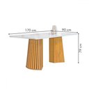 Ver imagem 3 de Mesa de Jantar 6 Lugares Stella com Vidro Ripado Cinamomo/off White/marrom - Cel Móveis