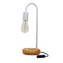 Ver imagem 3 de Luminária de Mesa Taschibra Flam Metal/Madeira E27 Bivolt Branco