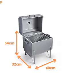 Churrasqueira Baú de Chapa Galvanizada Prata Olibox - 2