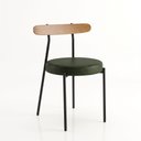 Ver imagem 6 de Cadeira Sala de Jantar Kit 2 Lizzie Base Tubular Preto Encosto Castanho PU D03 - D'Rossi