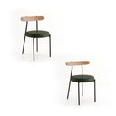 Ver imagem 3 de Cadeira Sala de Jantar Kit 2 Lizzie Base Tubular Preto Encosto Castanho PU D03 - D'Rossi