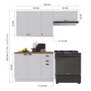 Ver imagem 3 de Cozinha Modulada 3 Peças Balcão com Tampo Armário Aéreo 100% MDF com Rodapé Bari Branca