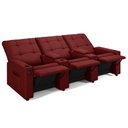 Ver imagem 5 de Poltrona do Papai Reclinável Mallie 3 Lugares Baú Usb Fh9 Veludo Vermelho - Mpozenato