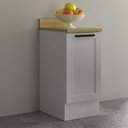 Ver imagem 1 de Balcão com Tampo e Rodapé Cozinha 1 Porta 1 Prateleira 40cm TM4306 MDF Grazi Branco/Carvalho Tropical
