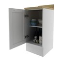 Ver imagem 5 de Balcão com Tampo e Rodapé Cozinha 1 Porta 1 Prateleira 40cm TM4306 MDF Grazi Branco/Carvalho Tropical