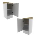 Ver imagem 4 de Balcão com Tampo e Rodapé Cozinha 1 Porta 1 Prateleira 40cm TM4306 MDF Grazi Branco/Carvalho Tropical