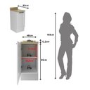 Ver imagem 3 de Balcão com Tampo e Rodapé Cozinha 1 Porta 1 Prateleira 40cm TM4306 MDF Grazi Branco/Carvalho Tropical
