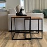 Conjunto de Mesas Ninho Atlanta Amadeirado - Preto - 2
