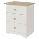 Ver imagem 1 de Mesa de Cabeceira com 3 Gavetas Creme