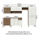 Ver imagem 4 de Armário de Cozinha Completa 293cm Rustic/Branco Emilly Madesa 01