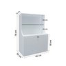 Adega Mini Bar Armário Suspenso Para Bebidas Copos E Taças Porta Basculante Branco Laca - 4