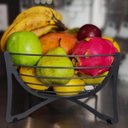 Ver imagem 2 de Cesta de Frutas Fruteira Redonda de Mesa Cinza 34,5cm Masutti Aramada Carbono