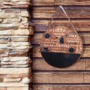 Ver imagem 5 de Kit 2 Quadros Decorativos 28x28 Cm Madeira Arte Frase Café Cor:capuccino