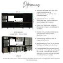 Ver imagem 3 de Cozinha Completa Milão 7 Módulos MDF-MDP 400cm Preto Menu Móveis