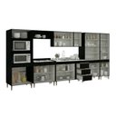Ver imagem 6 de Cozinha Completa Milão 7 Módulos MDF-MDP 400cm Preto Menu Móveis