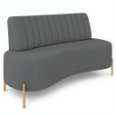Ver imagem 1 de Sofá 2 Lugares 135cm Pés Aço Dourado Tamar Boucle Grafite Z08 - Mpozenato