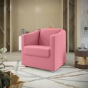 Ver imagem 2 de Kit 2 Poltronas Decorativa Ana Suede Rosa Pés Cromado - Pallazio