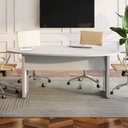 Ver imagem 7 de Mesa de Reunião para Escritório 1,80MX1,10m Orgânica com Pés em Metal Corporate F5 Cinza