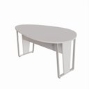 Ver imagem 2 de Mesa de Reunião para Escritório 1,80MX1,10m Orgânica com Pés em Metal Corporate F5 Cinza