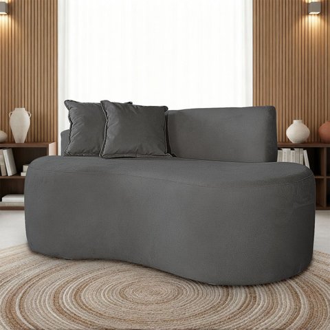 Sofá Orgânico 2 Lugares Curvo Feijão Design Elegante Suede