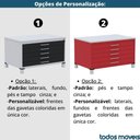 Ver imagem 3 de Mapoteca 5 Gavetas Pandin 120 Cm (larg) Inmetro Tampo Mdp Cinza Estrutura Aço Cinza Gavetas Laranja