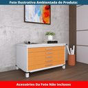 Ver imagem 5 de Mapoteca 5 Gavetas Pandin 120 Cm (larg) Inmetro Tampo Mdp Cinza Estrutura Aço Cinza Gavetas Laranja