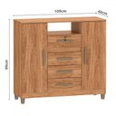 Ver imagem 4 de Cômoda Angra 2 Portas 4 Gavetas Mel - Fellicci