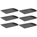 Ver imagem 1 de Kit 6 Bandejas para Servir 34x23,5cm Plástico Preto Uno Coza Buffet Lanchonete Self Service