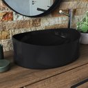 Ver imagem 2 de Cuba de Sobrepor Oval para Banheiro Berlin Preto 41x32x14cm Lavabo