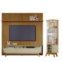 Ver imagem 1 de Estante Home Theater com Bancada Suspensa Luna com Cristaleira Marina Cumaru Opala - Madetec