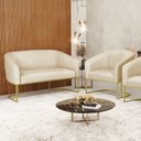 Ver imagem 1 de Sofá Namoradeira e 1 Poltrona Stella Industrial Dourado Sintético D03 - D’Rossi
