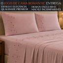 Ver imagem 2 de Jogo Cama Queen Romantic 300 Fios Bordado Inglês Super Macio:Rosa