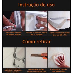 Suporte Duplo Prateleira Toalheiro Porta Shampoo Parede Com Ganchos - 9