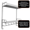 Ver imagem 5 de Suporte Duplo Prateleira Toalheiro Porta Shampoo Parede Com Ganchos