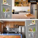 Ver imagem 4 de Suporte Duplo Prateleira Toalheiro Porta Shampoo Parede Com Ganchos