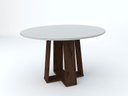 Ver imagem 1 de Mesa de Jantar Redonda Isabela 1,35m Alamo/off White - New Ceval