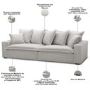 Ver imagem 3 de Sofá 3 Lugares para Sala de Estar Living 240cm Arbane L06 Linho Mescla - Lyam Decor