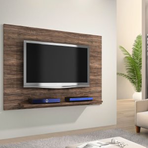 Painel de Parede Simples Tv Suspenso Prateleira/nicho Rústico